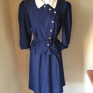 Blue with white dots outfit